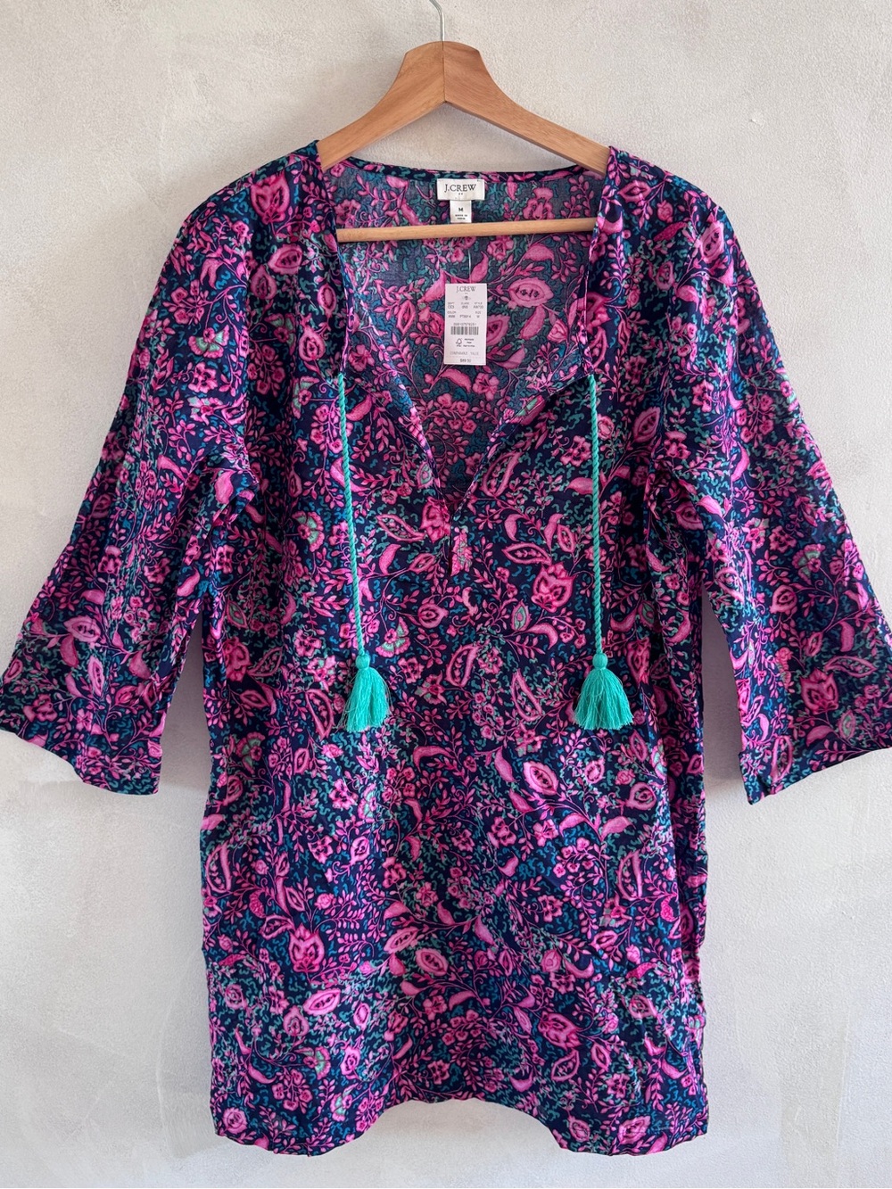 J.Crew - Pink & Teal Floral Tunic (NWT)